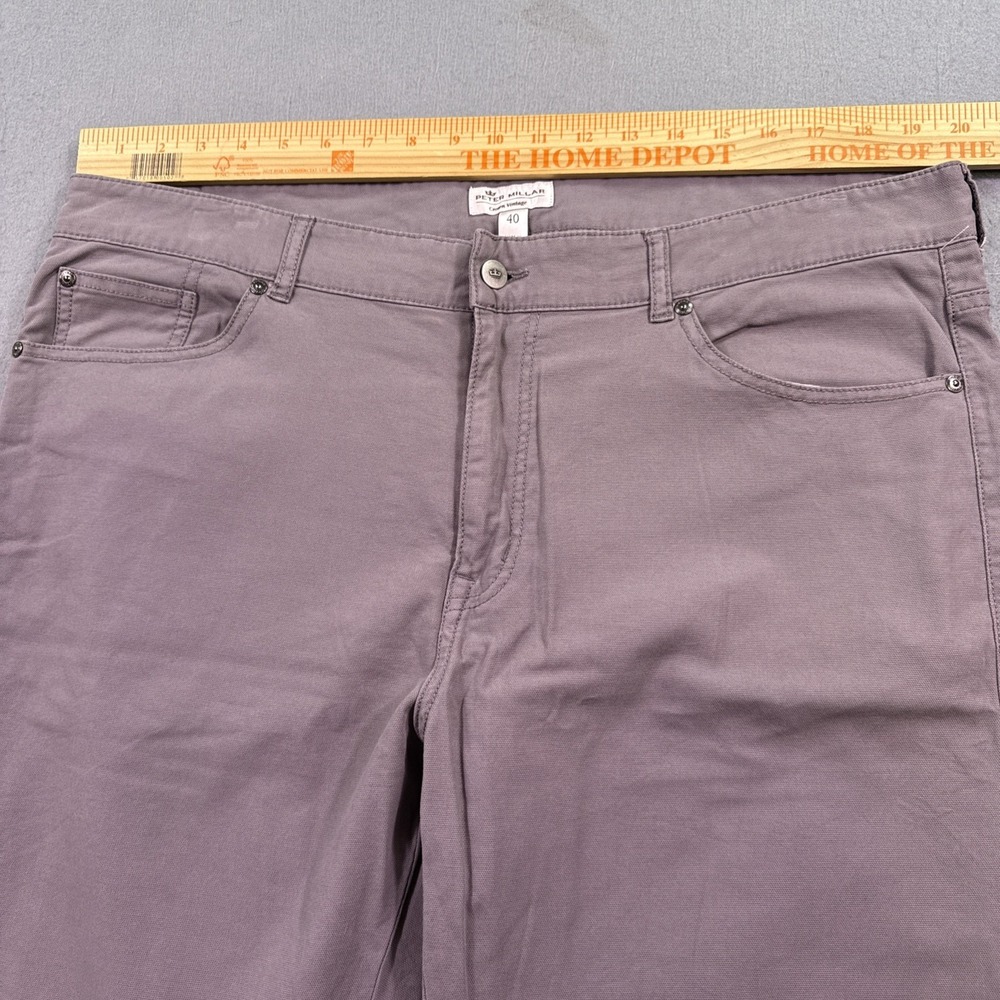 Peter Millar Crown Vintage Canvas Pants Mens 40 Gray 5 Pocket Chino JEANS - Picture 5 of 8